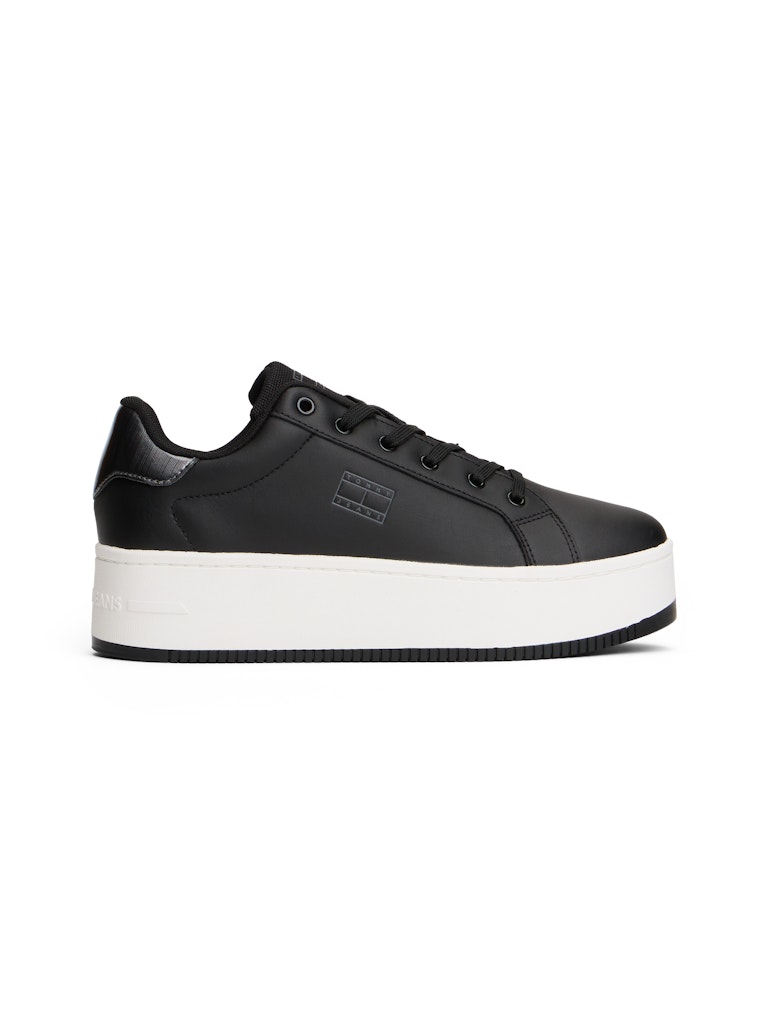 Tommy Hilfiger Kadın Siyah Kısa Taban Flatform Sneakers