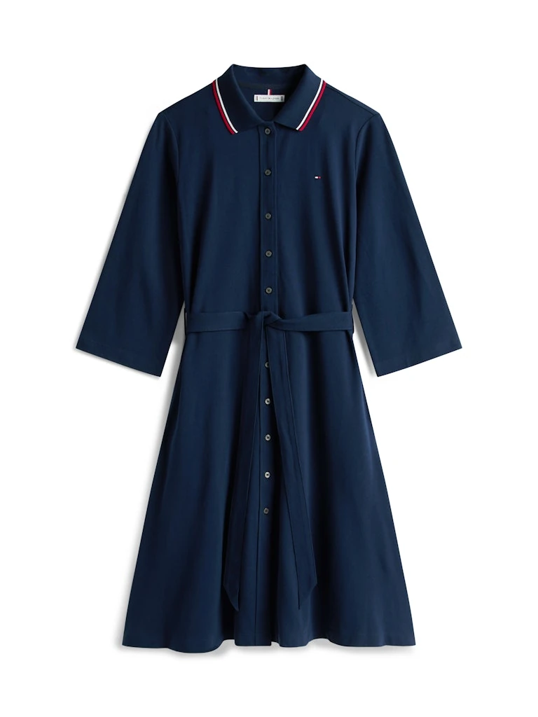 Tommy Hilfiger Kadın Lacivert Polo Yaka Elbise