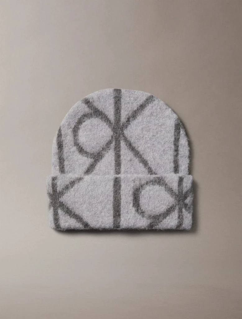 Calvin Klein Erkek Gri Bere Şapka