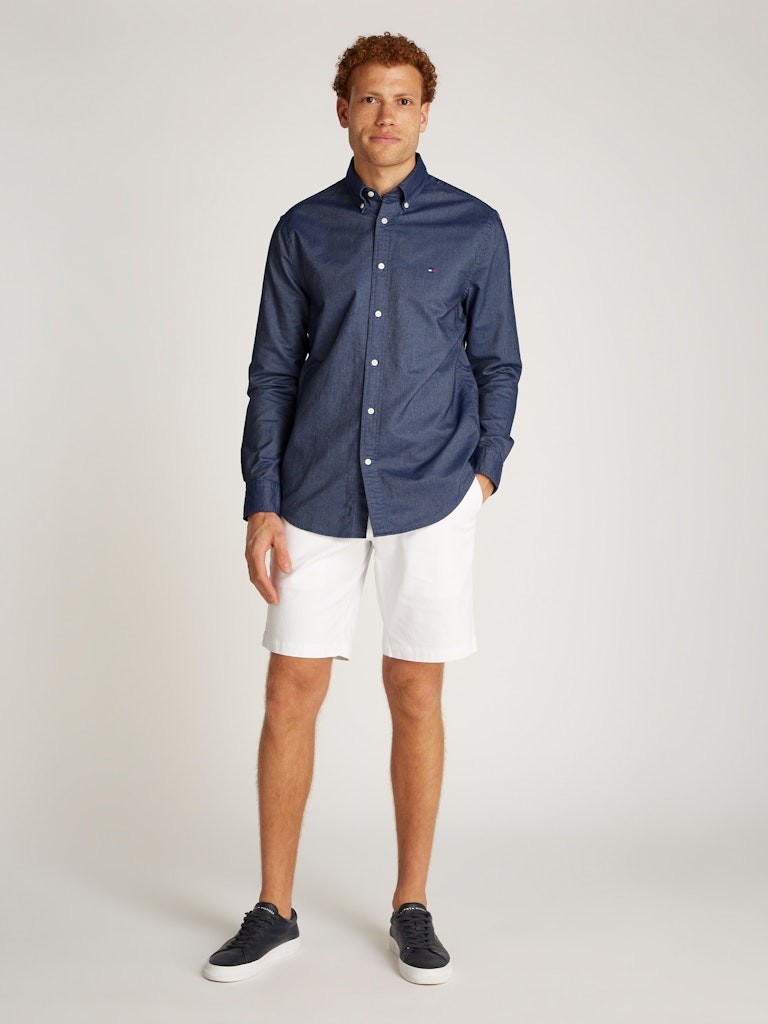 Tommy Hilfiger Oxford Lacivert Erkek Uzun Kollu Gömlek - MW0MW35774DW5