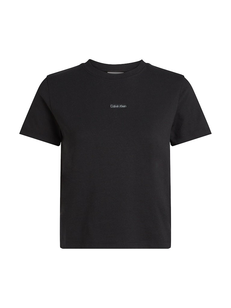 Calvin Klein Rejeneratif Pamuk Siyah Kadın Kısa Kollu Baby Tee T-Shirt - J20J225524BEH