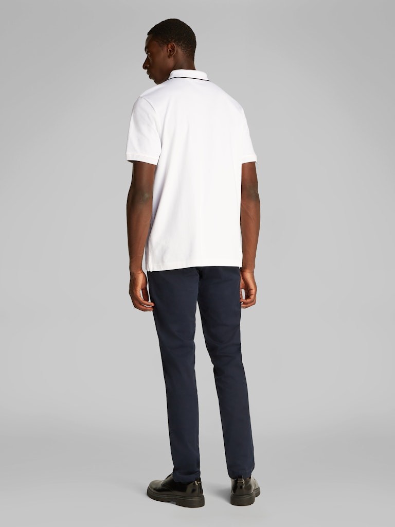 Calvin Klein Organik Pamuk Beyaz Erkek Kısa Kollu Düğmeli Polo Yaka T-Shirt - K10K114141YAF