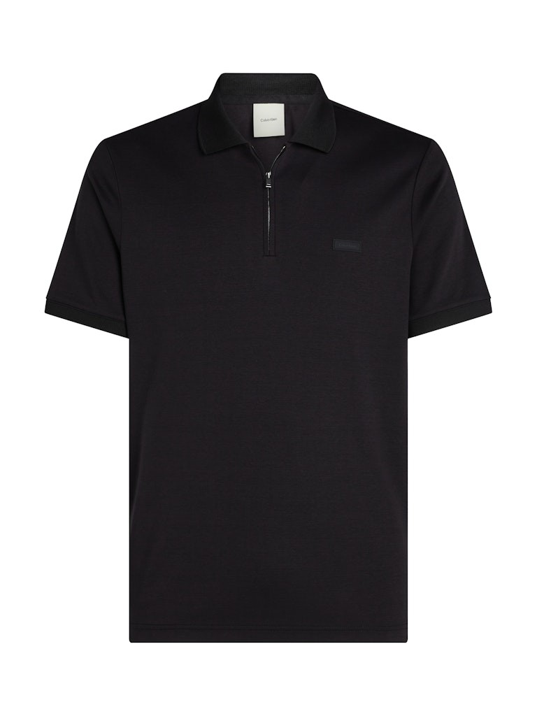 Calvin Klein Organik Pamuk Siyah Erkek Kısa Kollu Fermuarlı Polo Yaka T-Shirt - K10K112754BEH