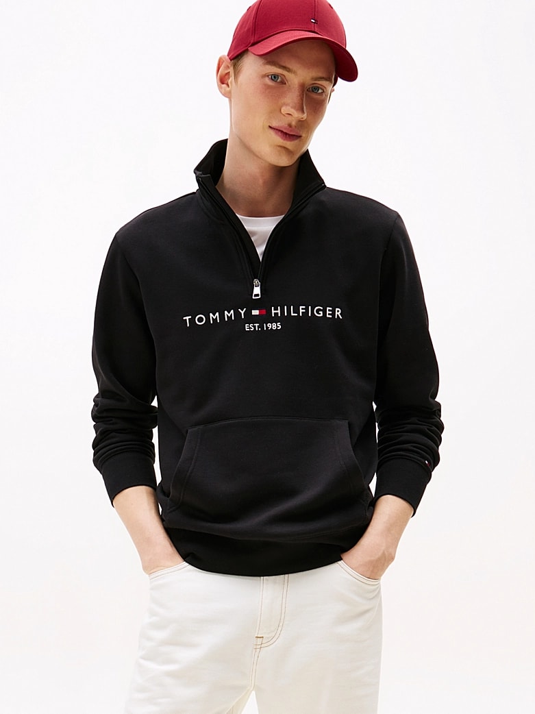 Tommy Hilfiger Erkek Fermuarlı Siyah Sweatshirt