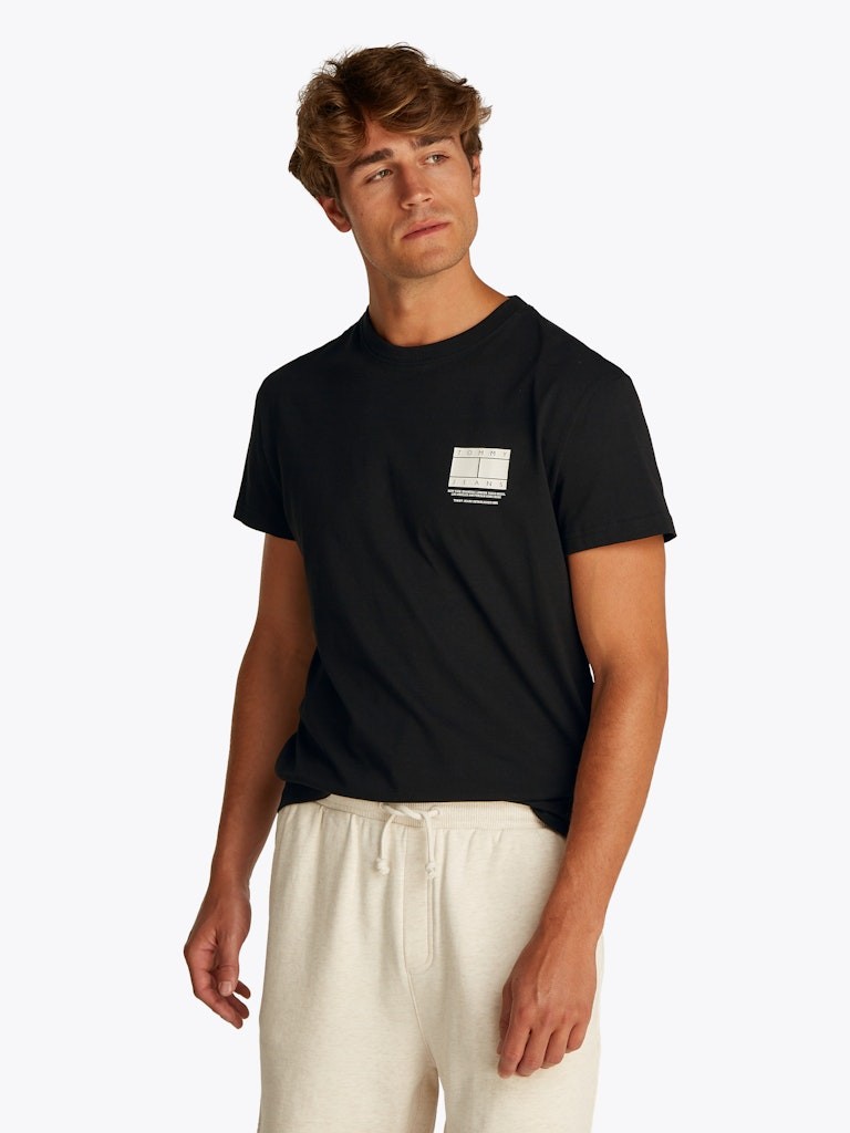 Tommy Hilfiger Rejeneratif Pamuk Siyah Erkek Kısa Kollu T-Shirt - DM0DM20814BDS