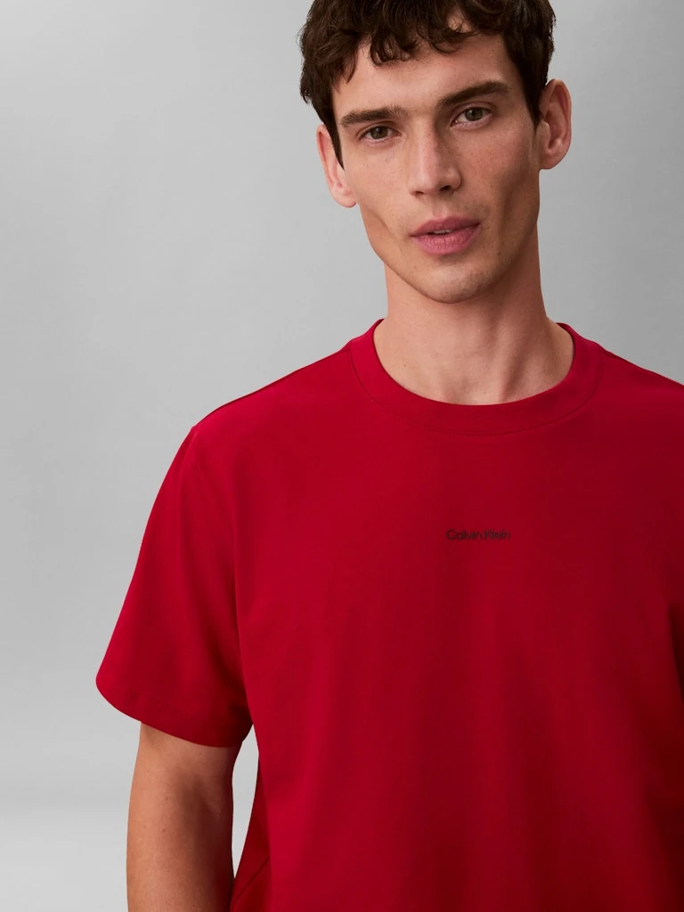 Calvin Klein Erkek Kırmızı Pamuk O Yaka Kısa Kolu T-Shirt