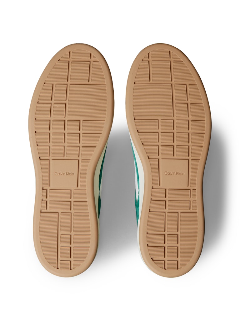 Calvin Klein Erkek Bej Deri Kısa Taban Basket Sneakers