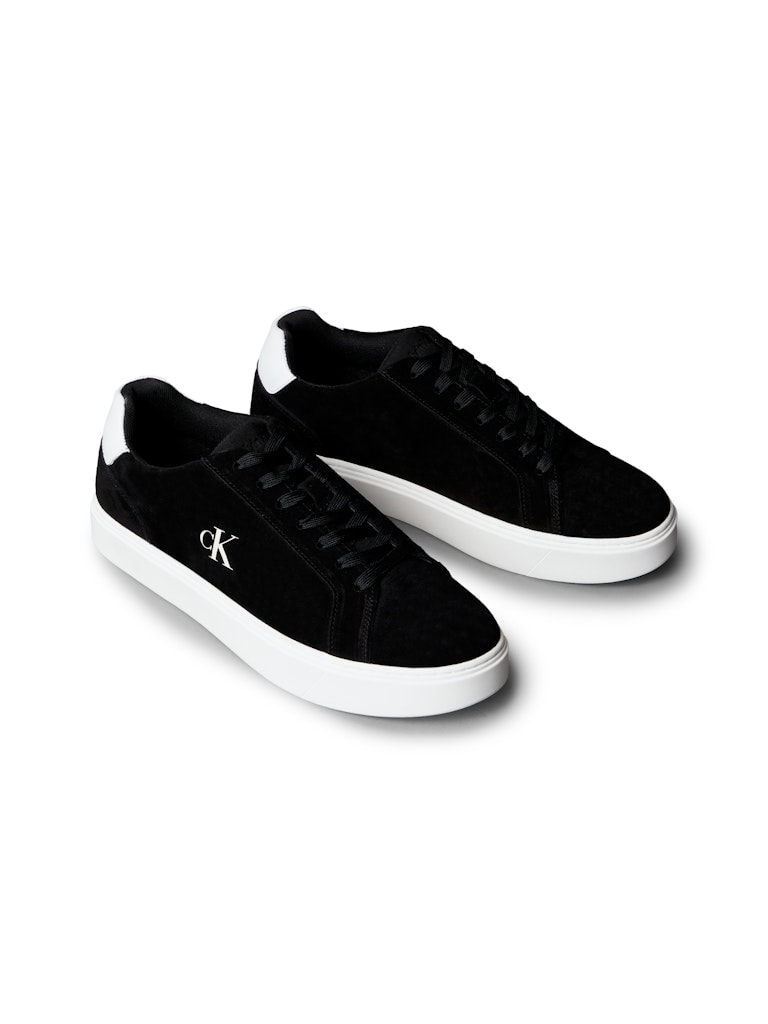 Calvin Klein Erkek Siyah Deri Kısa Taban Klasik Sneakers