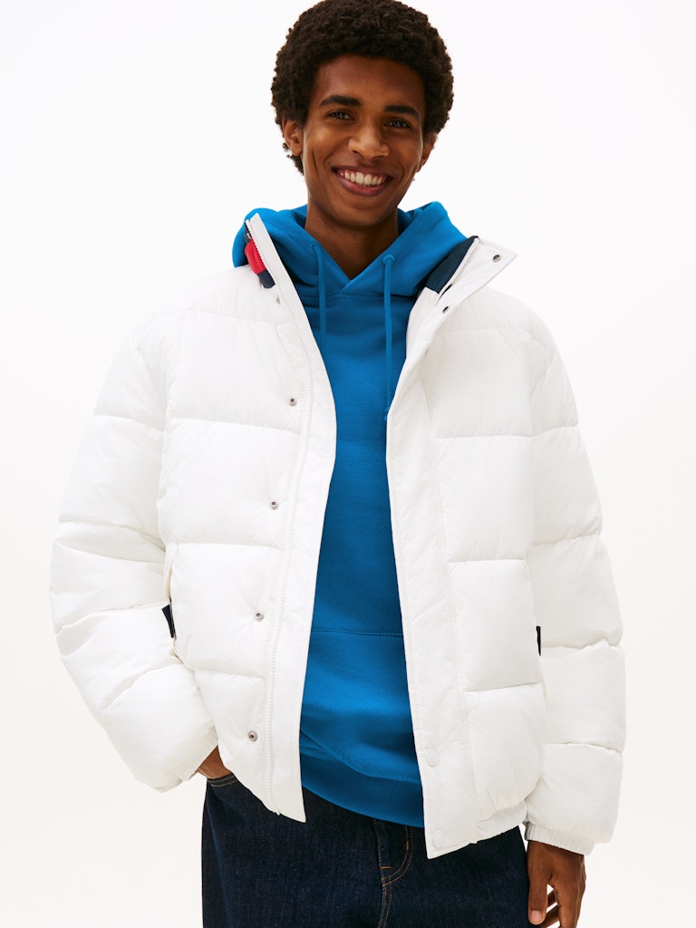 Tommy Hilfiger Erkek Puffer Beyaz Mont