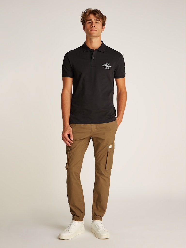 Calvin Klein Pamuk Siyah Erkek Kısa Kollu Düğmeli Polo Yaka T-Shirt - J30J3256640GM
