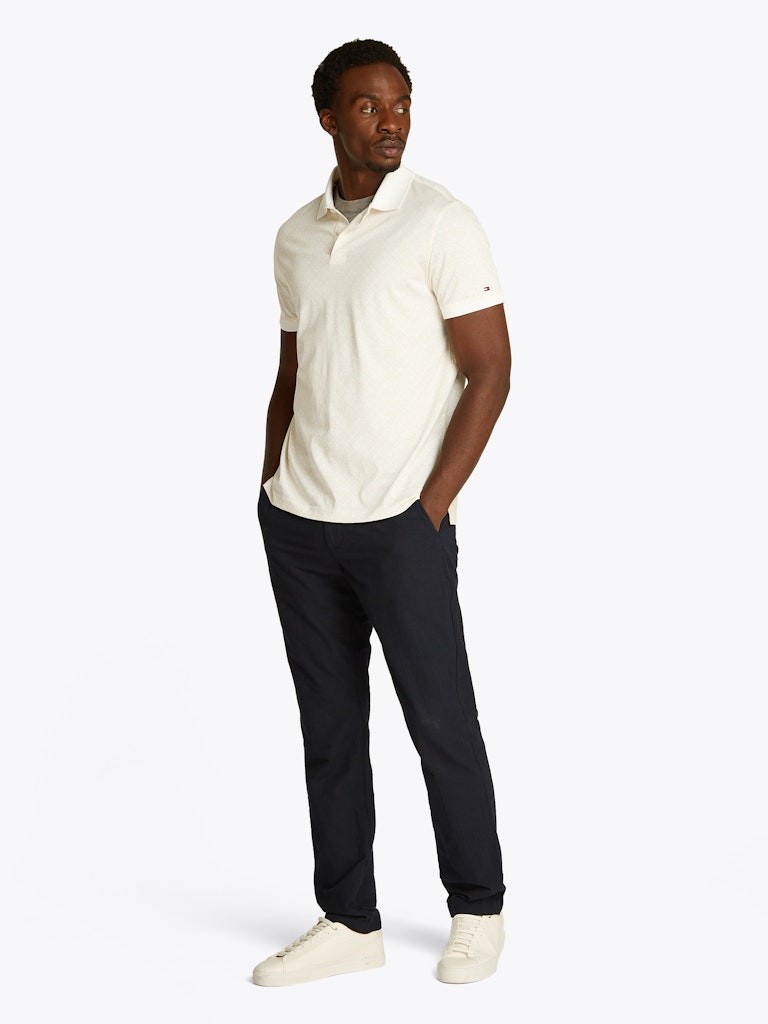 Tommy Hilfiger Pamuk Beyaz Erkek Kısa Kollu Düğmeli Polo Yaka T-Shirt - MW0MW392180K5