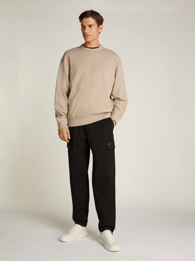 Calvin Klein Pamuklu Siyah Twill Kargo Pantolon