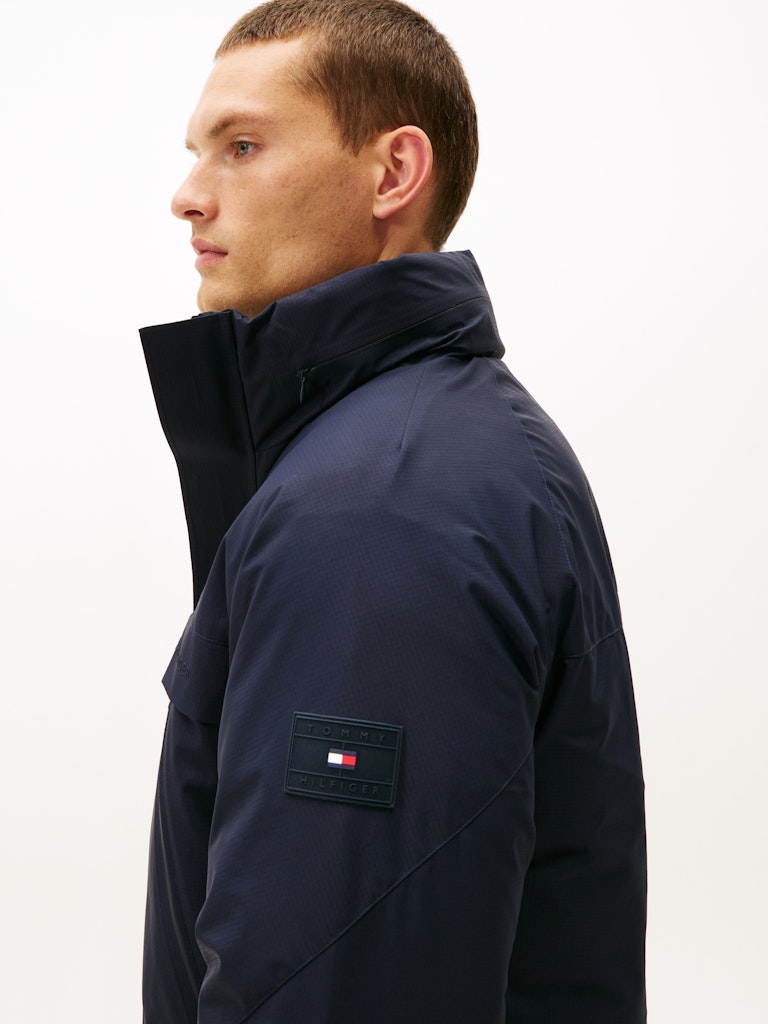 Tommy Hilfiger Erkek Tech Kapşonlu Lacivert Mont