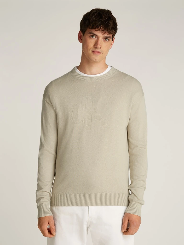 CK INTARSIA MIX STITCH SWEATER