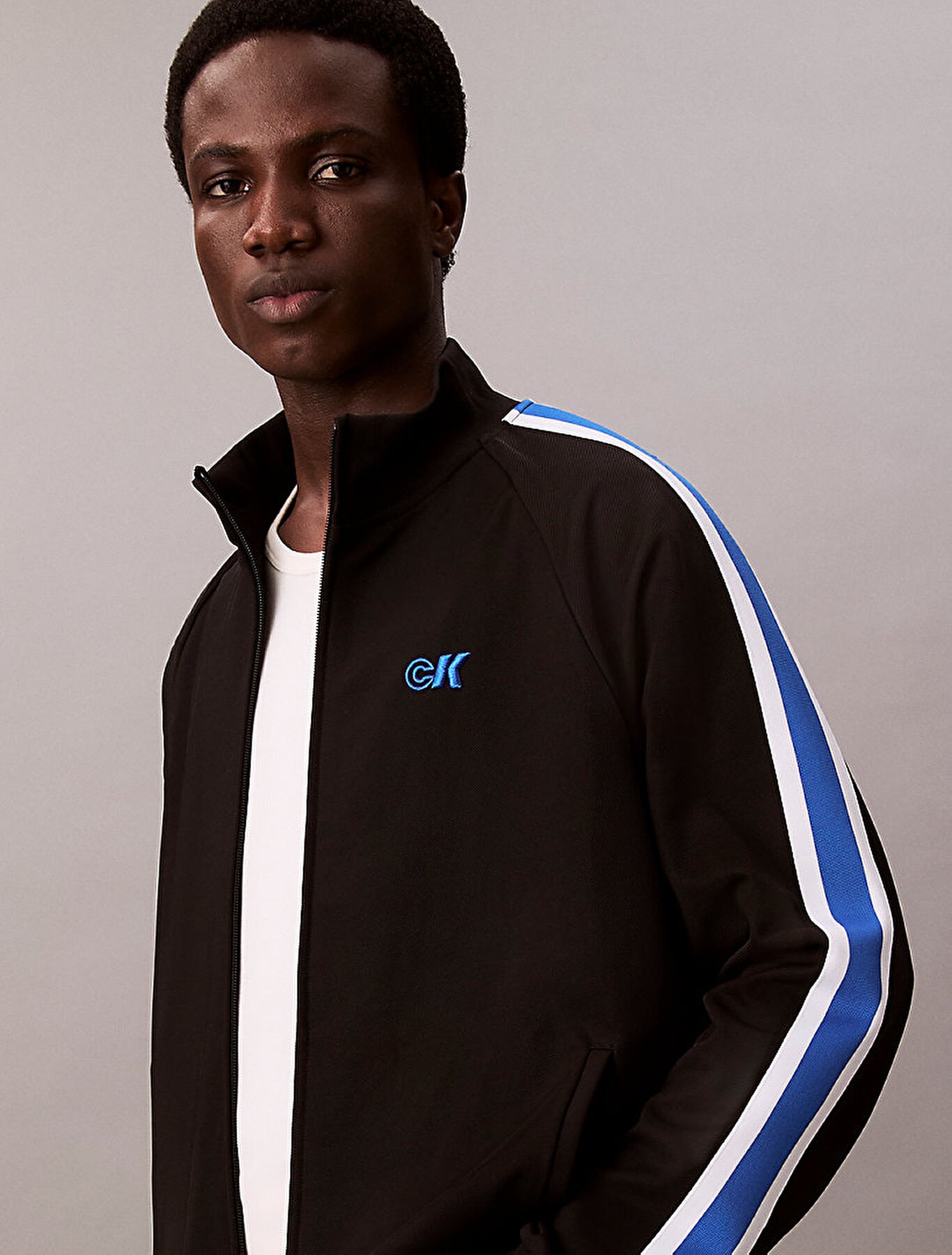 Calvin Klein Erkek Stretch Twill Track Siyah Sweatshirt