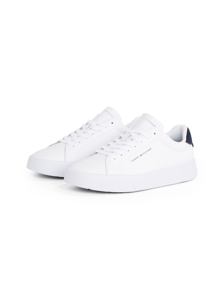 Tommy Hilfiger Deri Beyaz Erkek Kısa Taban Sneakers - FM0FM053670LD