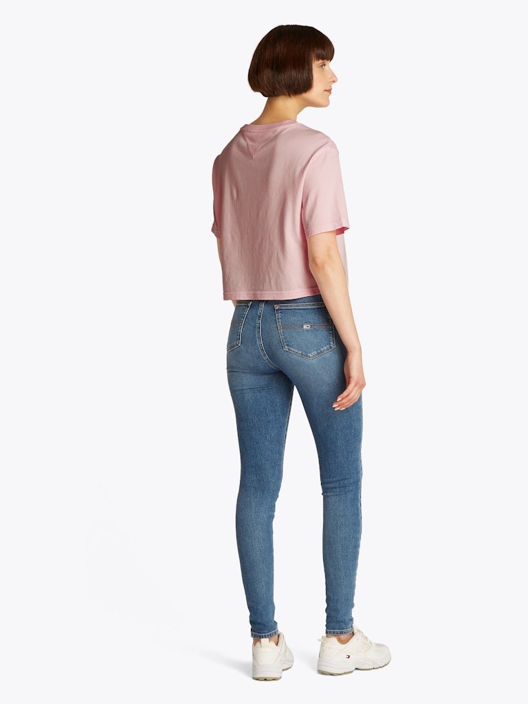 Tommy Hilfiger Rejeneratif Pamuk PEMBE Kadın Kısa Kollu T-Shirt - DW0DW20326TH3