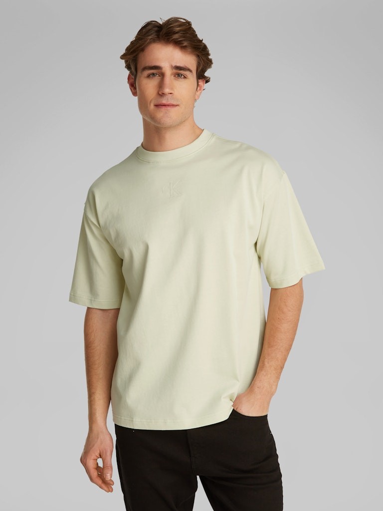 Calvin Klein Organik Pamuk Yeşil Erkek Kısa Kollu T-Shirt - LV047AB818NF1