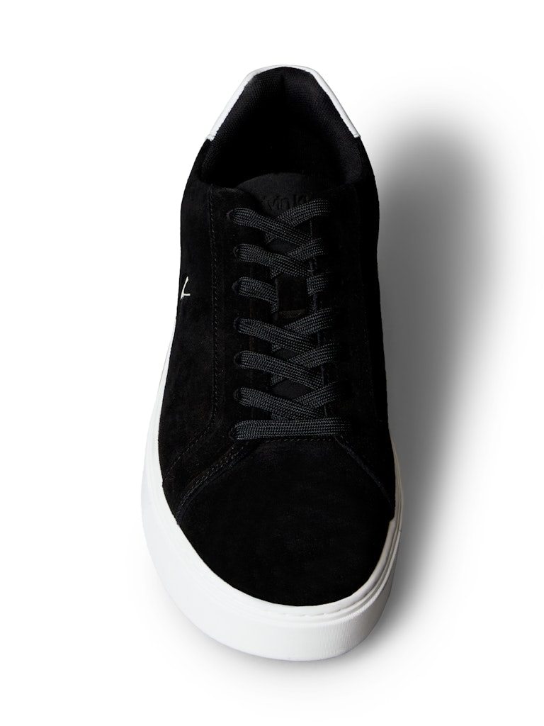 Calvin Klein Erkek Siyah Deri Kısa Taban Klasik Sneakers