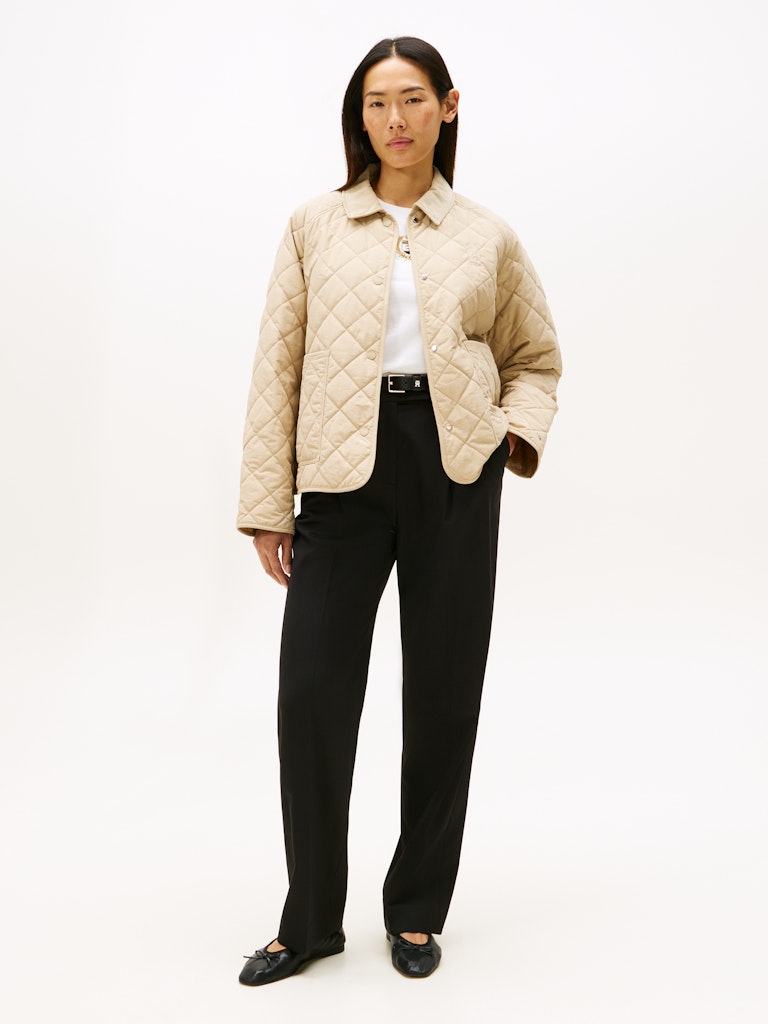 Tommy Hilfiger Kadın Bej Padded Mont