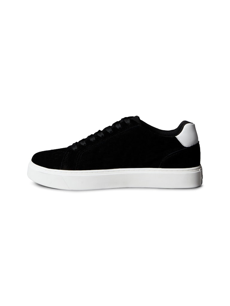 Calvin Klein Erkek Siyah Deri Kısa Taban Klasik Sneakers