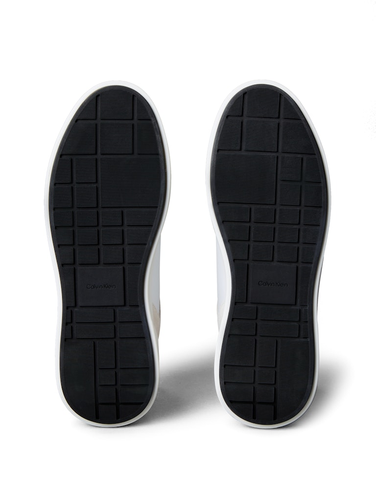 Calvin Klein Erkek Beyaz Deri Kısa Taban Chunky Sneakers
