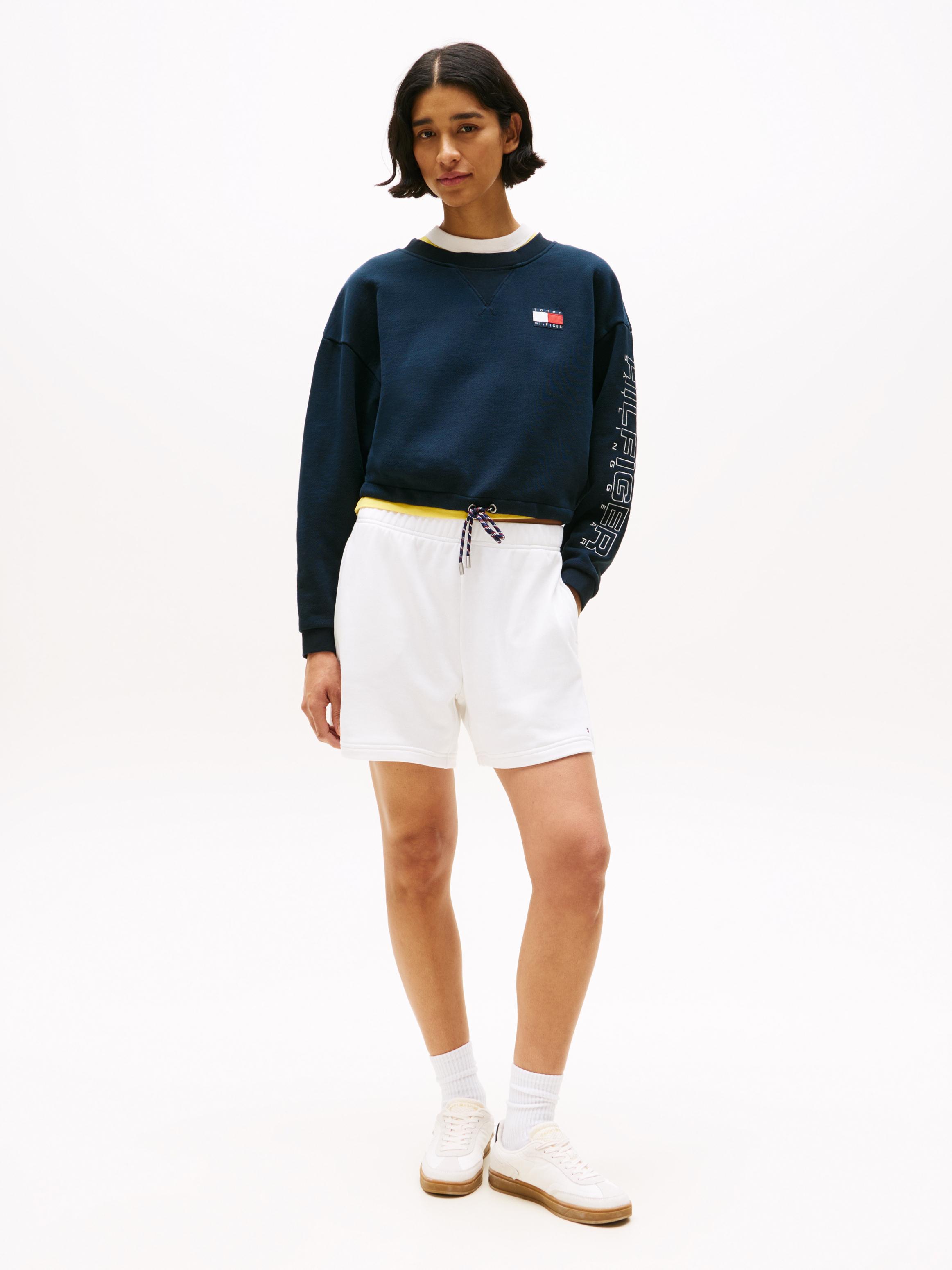 Tommy Hilfiger Organik Pamuk Mavi Kadın O Yaka Yelkenci Sweatshirts - WW0WW46764C1G