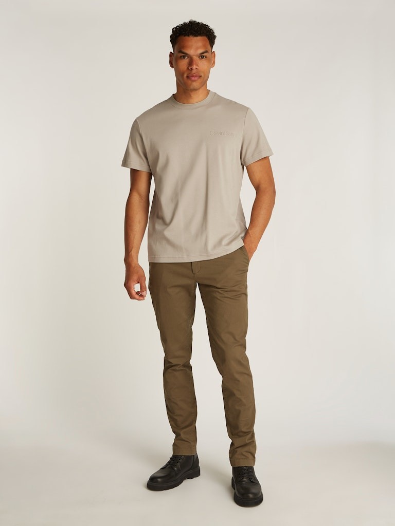 Calvin Klein Organik Pamuk Bej Erkek Kısa Kollu T-Shirt - K10K113737RAJ