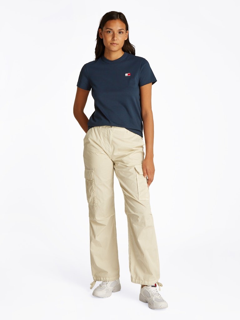 Tommy Hilfiger Rejeneratif Pamuk Lacivert Kadın Kısa Kollu T-Shirt - DW0DW20153C1G