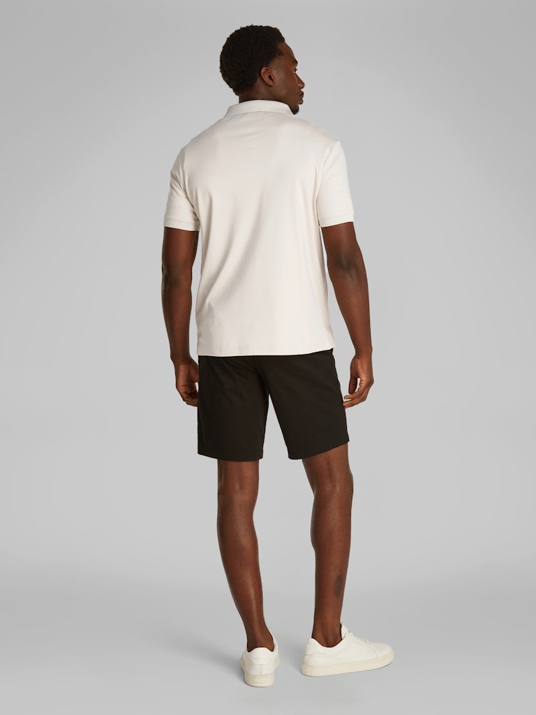Calvin Klein Organik Pamuk Bej Erkek Kısa Kollu Fermuarlı Polo Yaka T-Shirt - K10K112754PDV