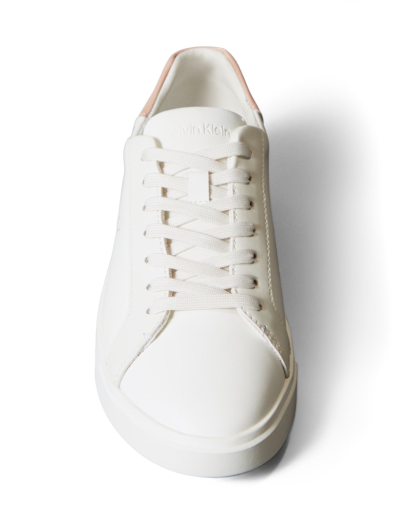 Calvin Klein Kadın Beyaz Deri Kısa Taban Sneakers