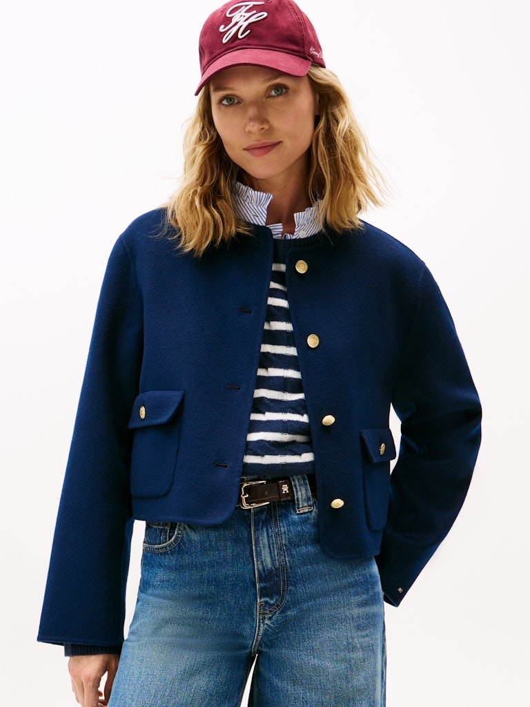 Tommy Hilfiger Kadın Lacivert Mont