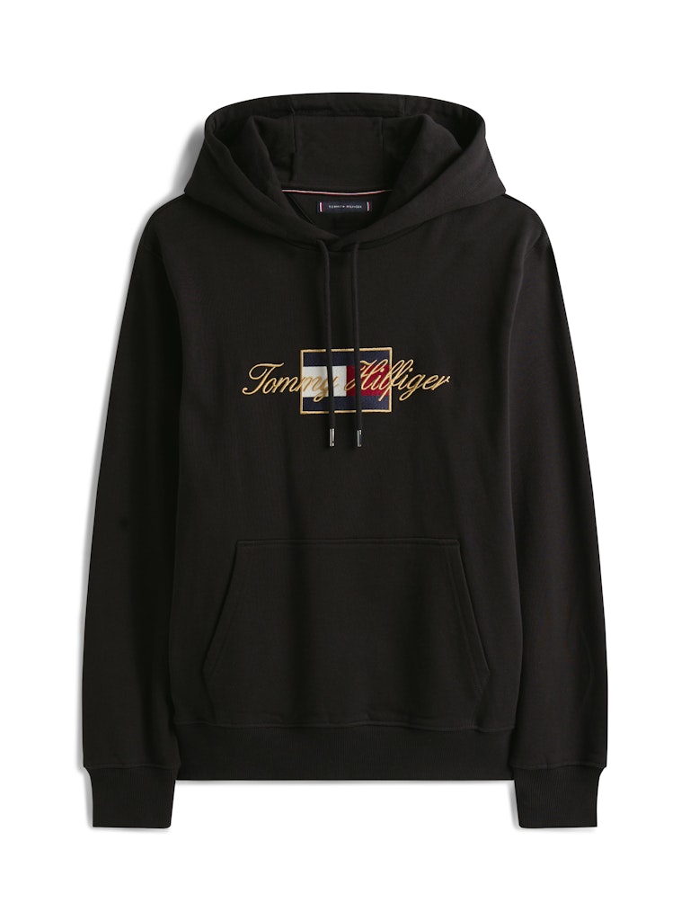 Tommy Hilfiger Erkek Kapşonlu Siyah Sweatshirt