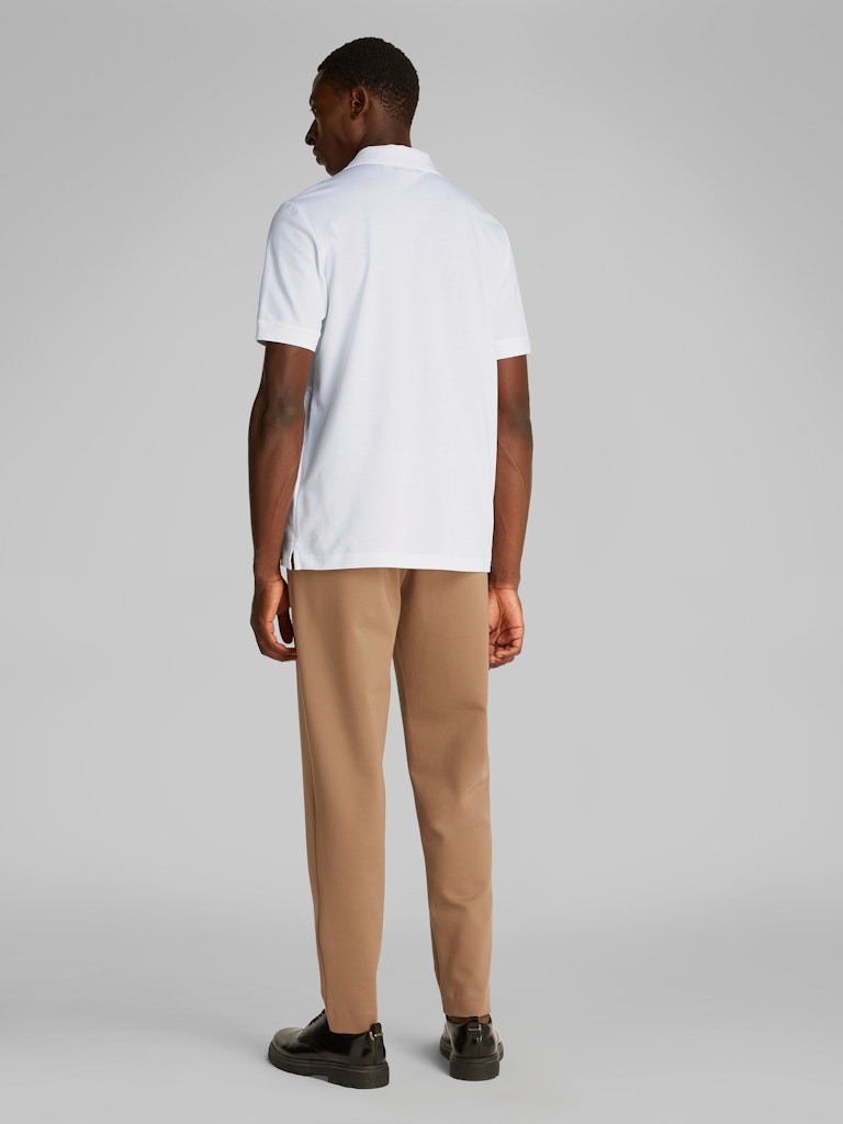 Calvin Klein Organik Pamuk Beyaz Erkek Kısa Kollu Düğmeli Polo Yaka T-Shirt - K10K114484YAF