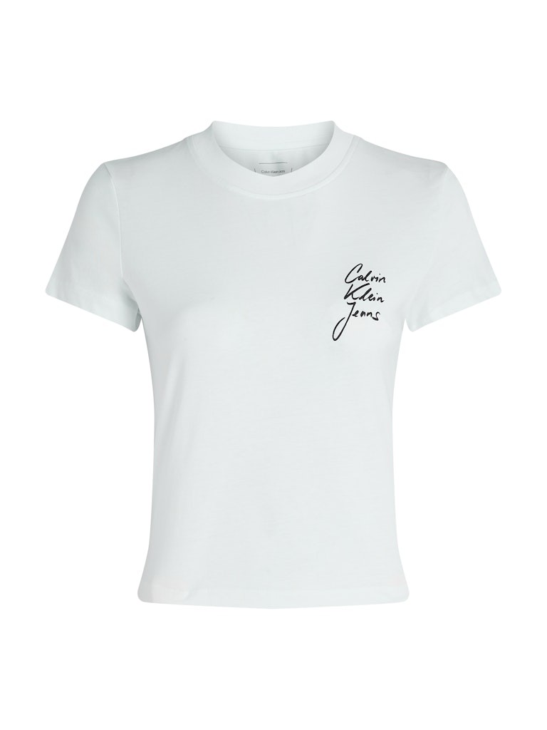 Calvin Klein Rejeneratif Pamuk Beyaz Kadın Kısa Kollu T-Shirt - J20J224984YAF