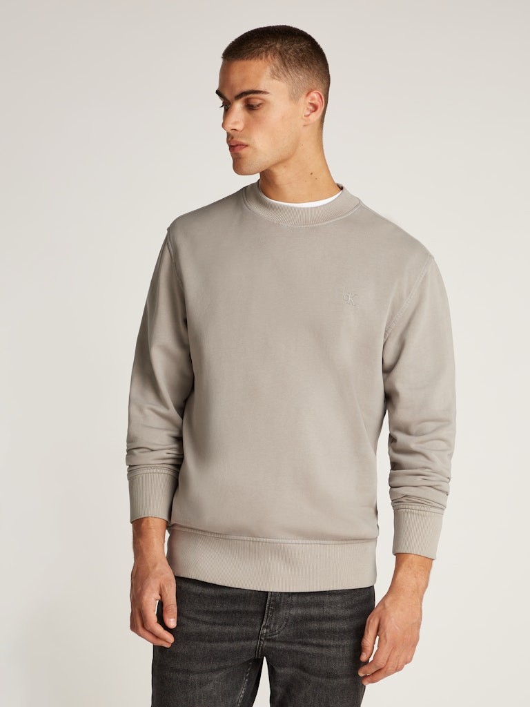Calvin Klein Erkek WASHED PUFF PRINT CR Gri Sweatshirt - J30J327079PEO