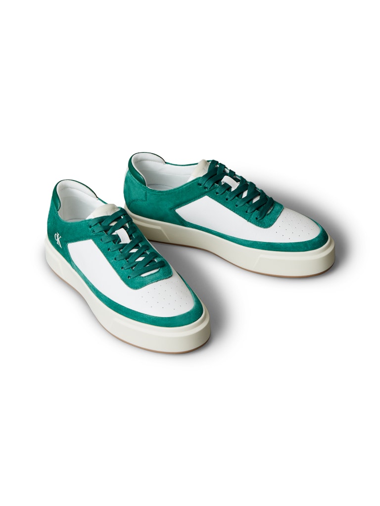 Calvin Klein Erkek Bej Deri Kısa Taban Basket Sneakers
