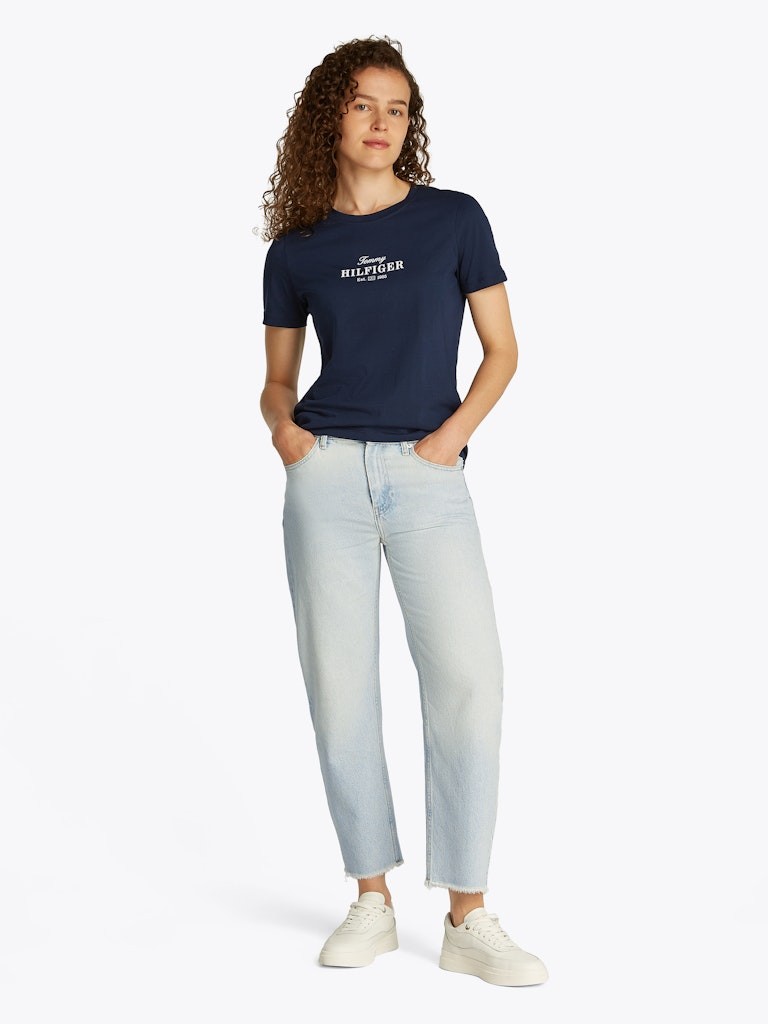 Tommy Hilfiger Denim Mavi Kadın Tapered RW Jean Pantolon - WW0WW443701AB