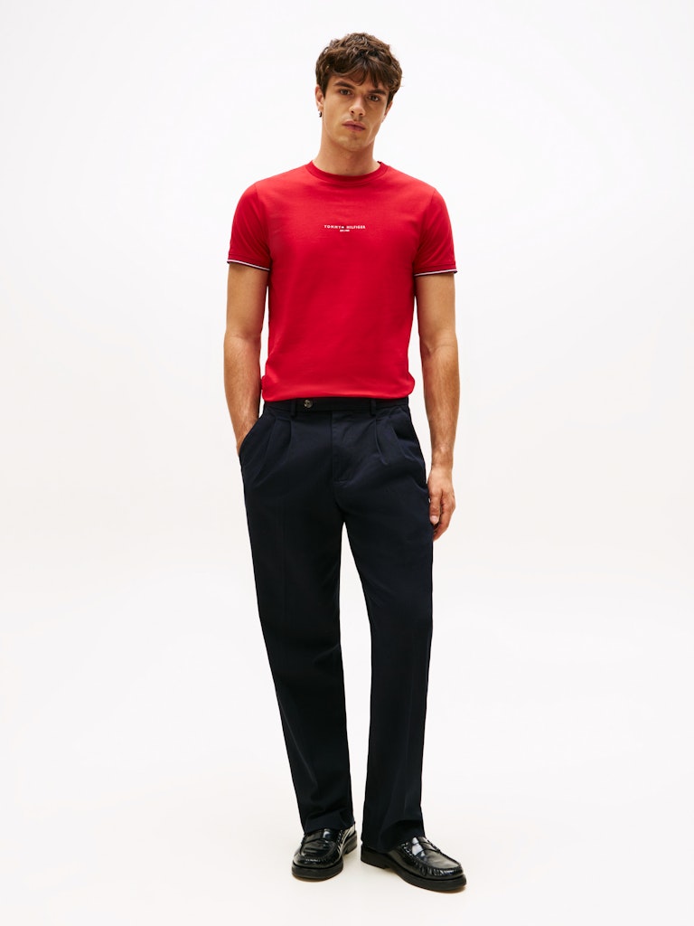 Tommy Hilfiger Rejeneratif Pamuklu Kırmızı Erkek T-Shirt