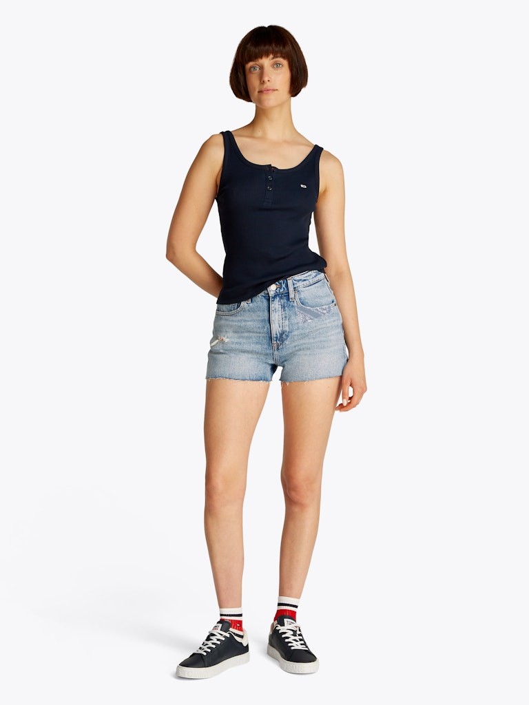 Tommy Hilfiger Denim Mavi Kadın 5 Cep Şort - DW0DW200871AB