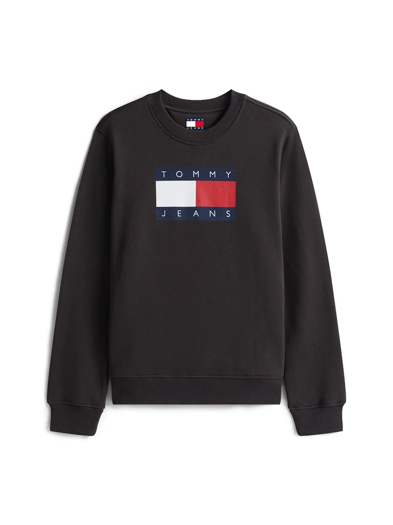 Tommy Hilfiger Kadın Siyah Pamuk O Yaka Sweatshirt