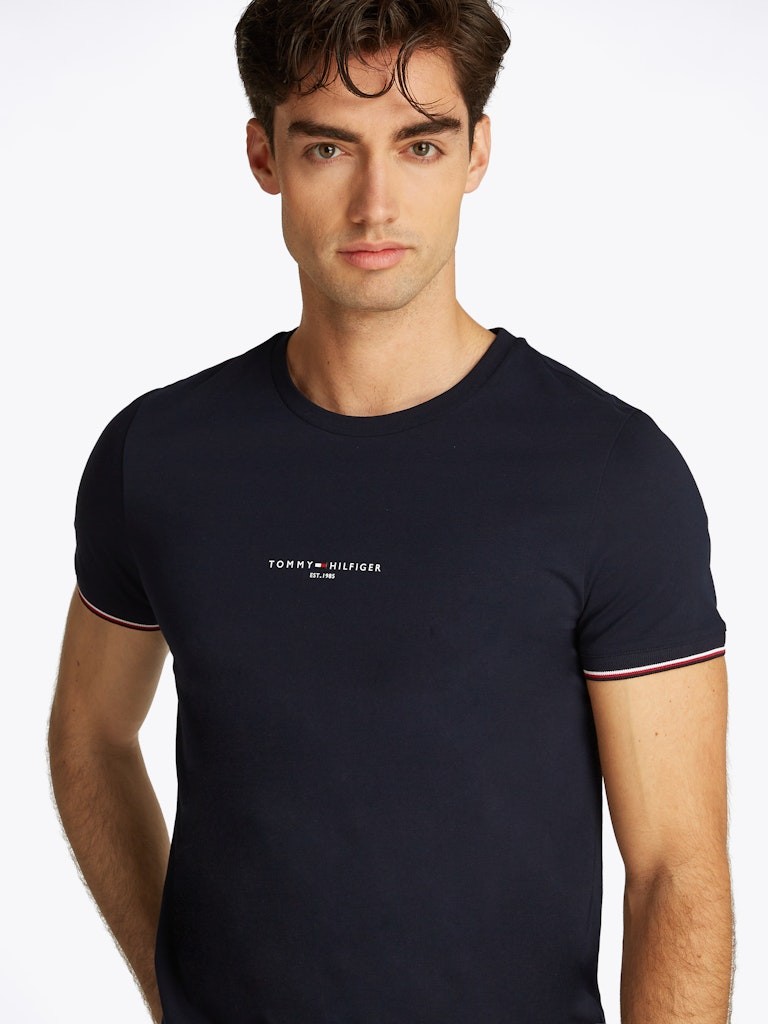 Tommy Hilfiger Rejeneratif Pamuk Lacivert Erkek Kısa Kollu T-Shirt - MW0MW32584DW5
