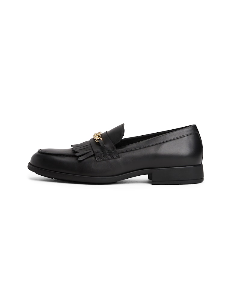 Tommy Hilfiger Kadın Siyah Deri Loafers Ayakkabı