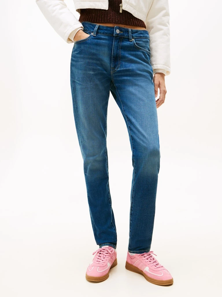 Tommy Hilfiger Kadın Mavi  Dar Kesim Lucy Jean Pantolon