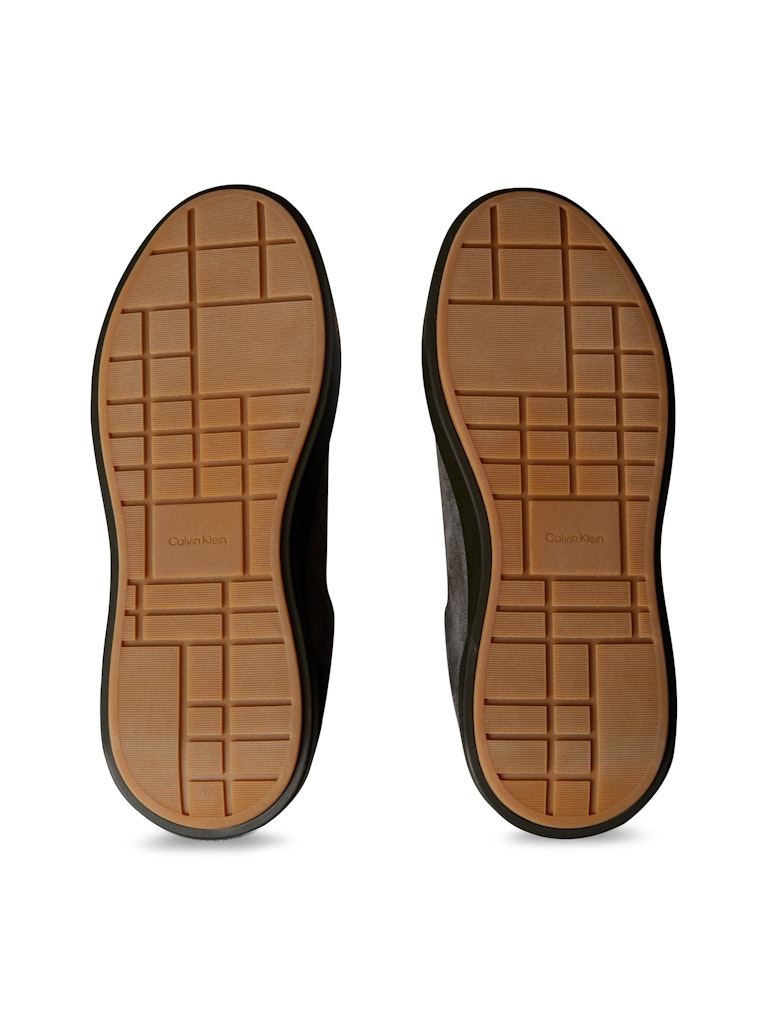 Calvin Klein Kadın Gri Deri Kısa Taban Chunky Sneakers