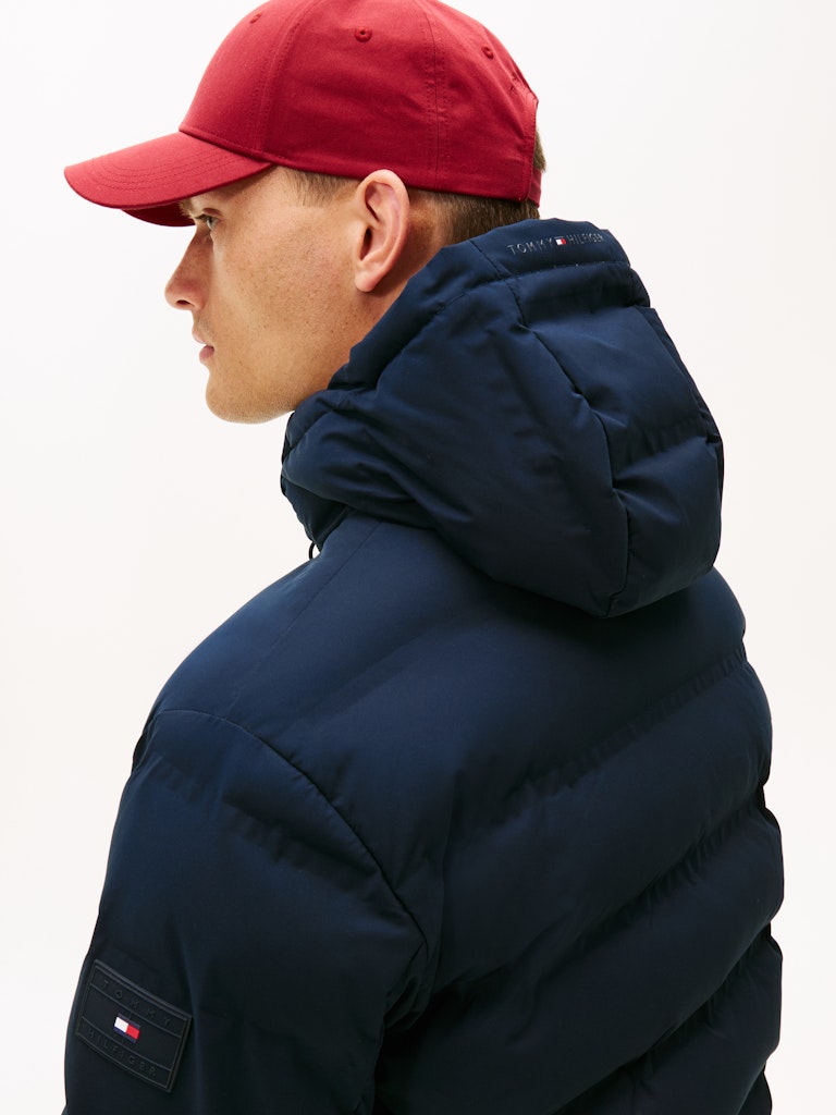 Tommy Hilfiger Erkek Tech Kapşonlu Lacivert Mont