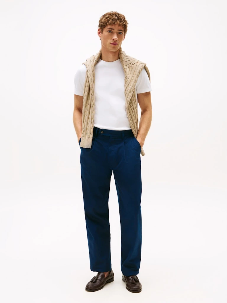 Tommy Hilfiger Erkek Beyaz Pamuk O Yaka T-Shirt