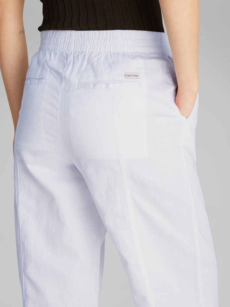 Calvin Klein Keten Beyaz Kadın Soft Pantolon - J20J225340YAA