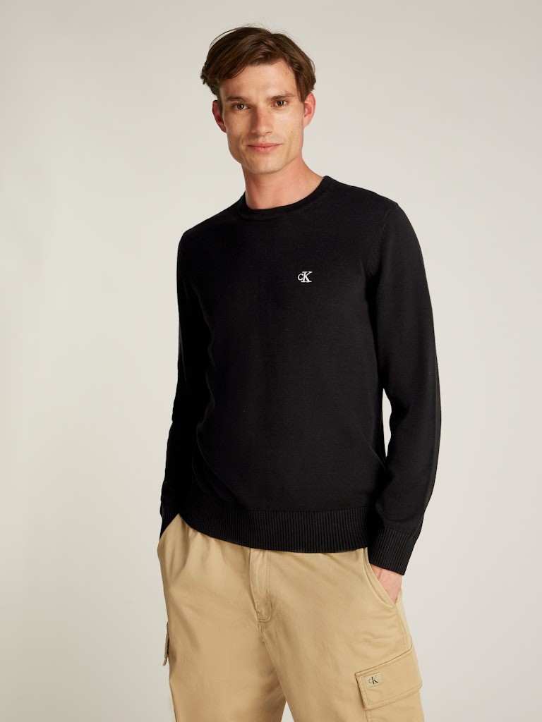 Calvin Klein Pamuk Siyah Erkek Uzun Kollu Triko - J30J326745BEH