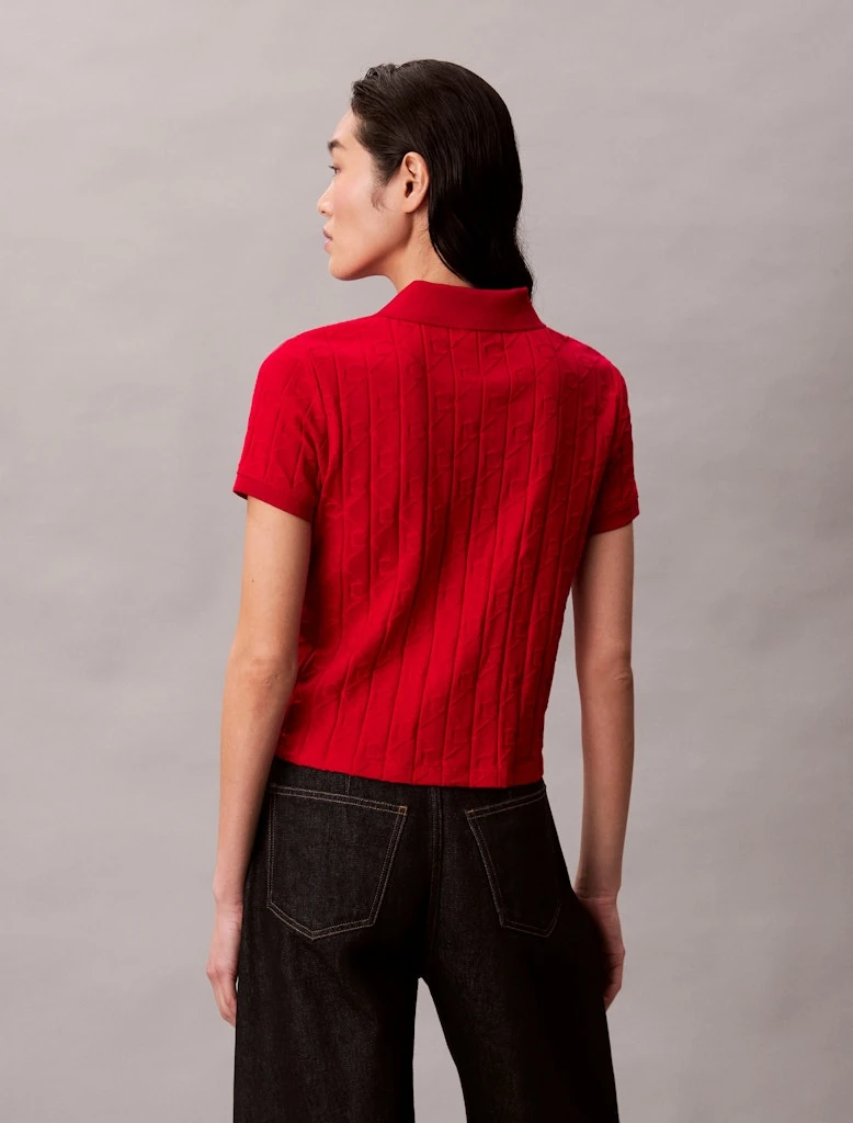 Calvin Klein Kadın Polo Yaka Kırmızı T-Shirt